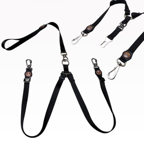 Guia Dupla E Cinto De Segurança Duplo Para Cachorro (Cães Pequenos)