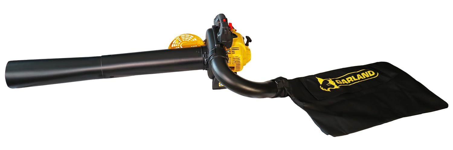 GARLAND Gas 550 G-V25 Soplador Aspirador Triturador Gasolina | 27,6 cc, 0,8 kW, 266 km/h, Función Aspirado y Recogida, Saco Incluido