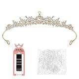 GEEHUA Krone Damen Tiara mit 10 Haarnadeln und transparenter Gummibänder