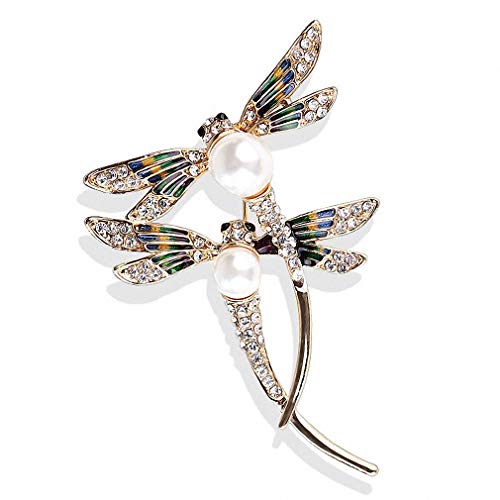 Jana Winkle Dragonfly Brooches Large Couple Flying Insect Dragonfly Brooch Pins Women Suit Jewelry Broach