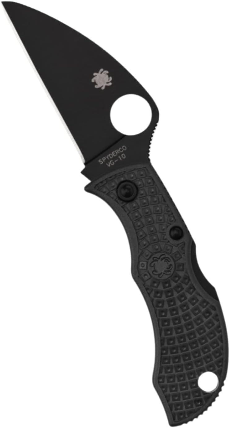 Spyderco Manbug Wharncliffe Folding Pocket Knife with 1.9" VG-10 Steel Blade and FRN Handle - EDC Knife for Men and Women, Perfect for Hunting, Tactical, Camping, Survival - PlainEdge - MBKWPBK