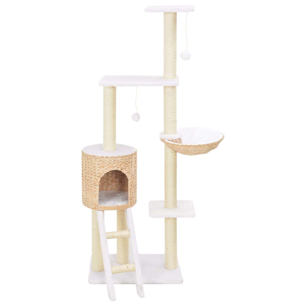 Homgoday Albero tiragraffi in sisal, tiragraffi a torre per gatti, casa per arrampicata multilivello, centro attività per gatti, animali e articoli per animali domestici