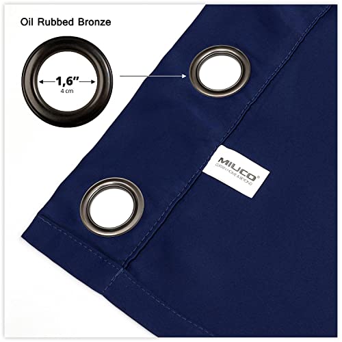 Miuco 2 Panels Room Darkening Thermal Insulated Grommet Window Blackout Curtains For Bedroom 63 Inches Long Navy Blue #TOP6