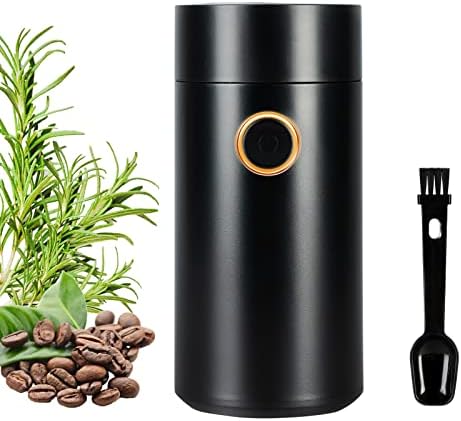 PARACITY Coffee Grinder Small/Spice Grinder Electric with 12 Cup Large Capacity, 150W Coffee Grinder Electric Stainless Blade Mill with Brush&Spood for Spices, coffee, Nuts, Grains(Golden Button)