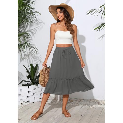 Image of Witsmile High Waist Tiered Skirts for Women Flowy Skirts for Women Long Length with Pockets 2026 Fashion Trendy