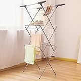 Rainberg 3 Tier Clothes Airer Drying Indoor and Outdoor, Laundry Rack with Non-Slip Feet and Corner Spaces for Hangers, Flat foldable for Space Saving Washing Line, 20m Drying Space - Image 6