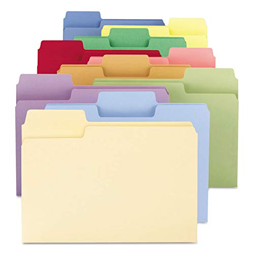 Smead 11987 Supertab Colored File Folders 1/3 Cut Letter Assorted 100/Box #TOP7