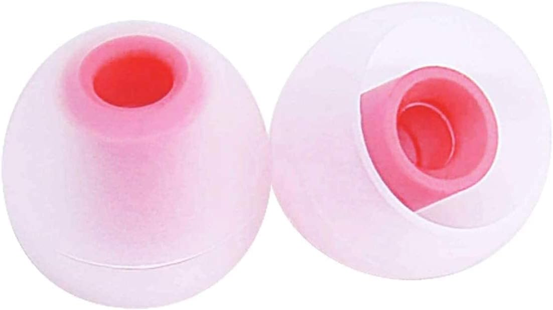 ALXCD Eartips for Sony in-Ear Headphone, (S/M/L) 6 Pair Silicone Replacement Ear Tips Cushion, Fit for Sony MDR XBA Series in-Ear Headset MDR-XB50AP XBA-H1 etc.[6 Pair](White/Pink)