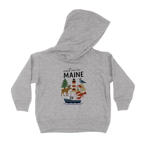 Meet Me in Maine Kids Hoodie Sweatshirt Toddler 5T Heather Grey