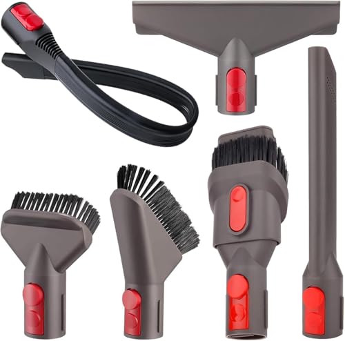 Lot de 6 Accessoires pour Brosse Dyson avec Tuyau d'extension pour Dyson GEN5, G5, V15, V12, V11, V10, V8, V7, pour Nettoyer Rapidement Les Joints, Les Coins,...
