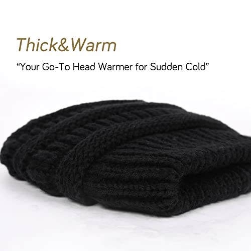 Furtalk Winter Beanie For Women Satin Lined Warm Knit Skull Slouch Beanie Hat (Black-Satin Lining, One Size) #TOP4
