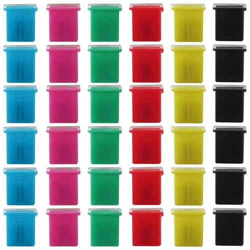 Kit de fusibles de bajo perfil, 36 unidades, fusibles microcartucho en caja (20 A, 30 A, 40 A, 50 A, 60 A, 80 A) para Ford, Chevrolet/GM, Nissan, Toyota, camiones, autos y SUV, marca Vicue miniatura 6