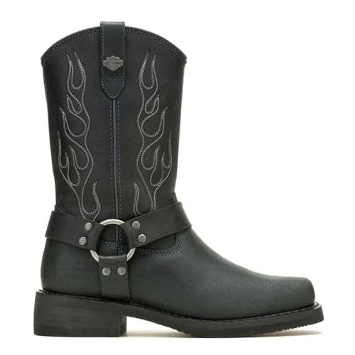 FODERA: Mesh Harley-Davidson Stivali da uomo Hustin West Western, nero, 46 EU