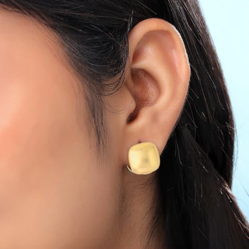 Image of Yellow Chimes Earrings for Women and Girls Fashion Golden Stud Earrings For Women | Gold Plated 2 Pairs Geometric Shaped Stud Earrings | Birthday Gift for Girls & Women Anniversary Gift for Wife