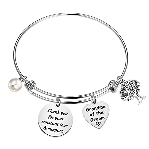 PLITI Grandma Of The Bride Bracelet Grandmother Gift From Granddaughter Thank You For Your Constant Love & Support Jewelry