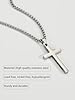 Silver Cross Necklace for Men Boys Mens Bible Verse Stainless Steel Cross Pendant Chain Men's Religious Christian Jewelry Gifts Teen Son Him 8-12 Confirmation First Communion Baptism Catholic 28:20 #1
