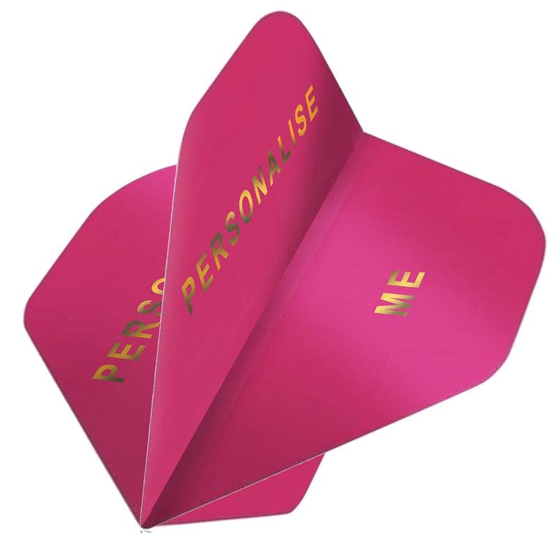 DESIGNA DARTS Personalised 75 Micron Flights | Custom Hot Foil Print Dart Flights | 5 Sets of 3 Flights, Standard, Deep Pink (PF9011DP-PERS) โ image 1