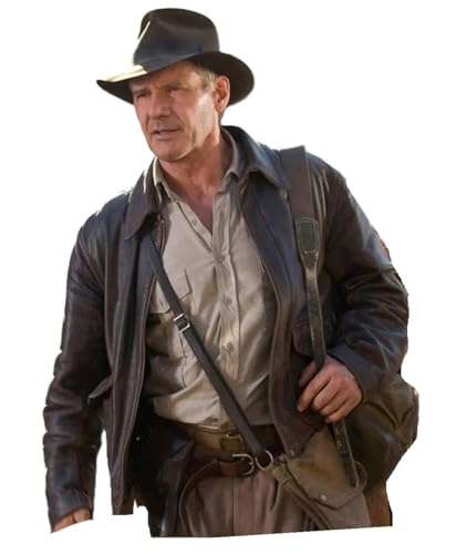 Veste de moto en cuir marron Harrison pour homme style Indiana Jones col vintage taille standard