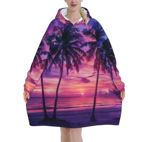 Couverture à capuche oversize en flanelle vêtement d'intérieur chaud avec poche avant