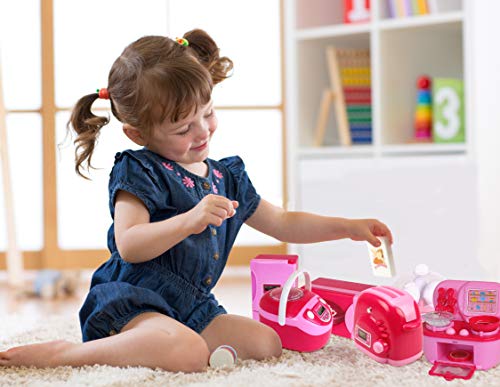 Kitchen Toy Appliances For Kids Fun Pretend Play Appliances Set - Includes Toy Toaster, Microwave, Fridge, Oven And More Cooking Mini Toy Kitchen Appliances #TOP3