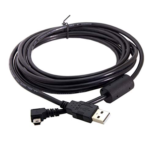 cablecc Mini USB B Type 5pin Male Left Angled 90 Degree to USB 2.0 Male Data Cable with Ferrite 3.0m, Black - Image 3