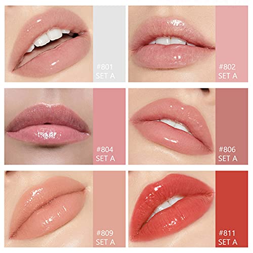 6Pcs Liquid Lipstick Makeup Set Kit, Long Lasting Waterproof Hydrating Lip Gloss Lip Glaze Set, Pigmented Lip Makeup Gift Sets For Girls And Women #TOP1