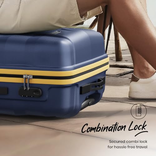 Image of Aristocrat Comet Set of 3 Trolley Bag 56, 66 & 76cm | Small+Medium+Large | Hard Luggage| Smooth 8-Wheel Suitcase| Combination Lock with Sturdy Zipper | 3-Year International Warranty (Blue)