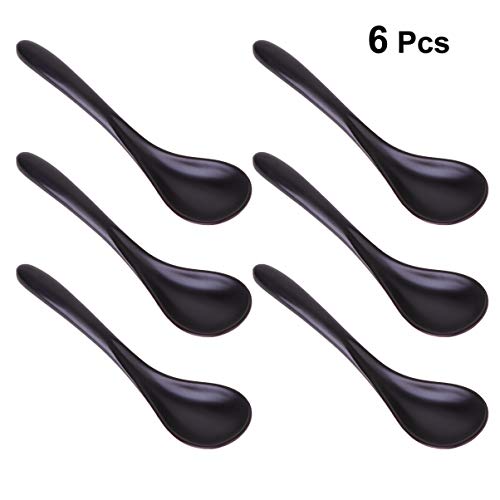 Colher de sopa asiática da Doitool, 6 peças, colheres de arroz chinesas japonesas e asiáticas, colhe
