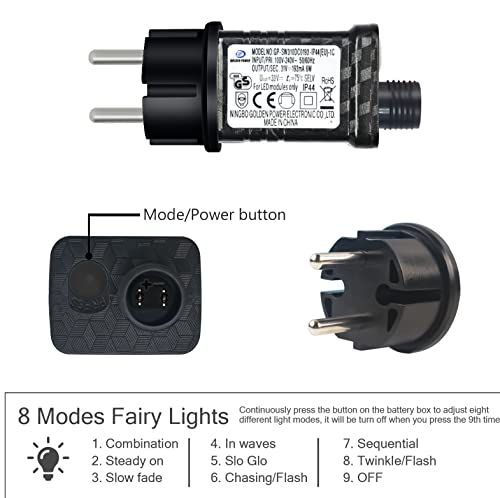 Luci Albero Di Natale, Luci Natale, Shineled 30M 300 Led 8 Modalità Luci Da Stringa, Luci Da Fata Stellate Impermeabili Per Esterni, Giardini, Case, Matrimonio, Natalizie - 3