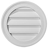 Ekena Millwork 12'W x 12'H x 1 1/8'P, Round Gable Vent Louver, Functional, Factory Primed White