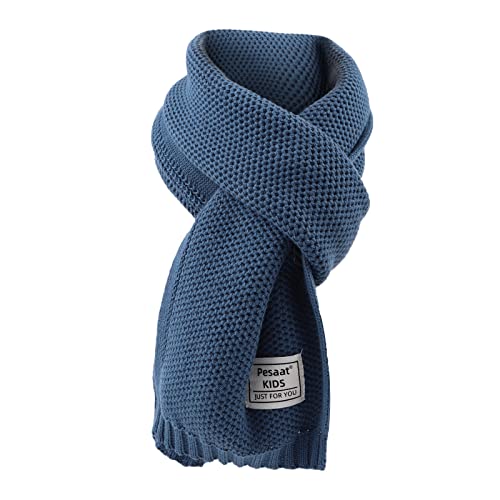 Image of PESAAT Kids Winter Infinity Scarf Knit Cotton Toddler Boy Girls Scarves
