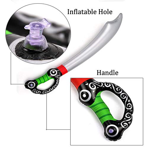 Yojoloin 9 STKS Opblaasbare Piraat Zwaard Messen Cutlass Stick Ballonnen, Voor Feestbenodigdheden Halloween Thema Party… - Image 4