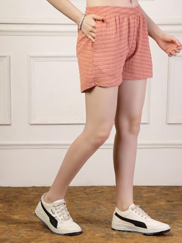 Image of UZARUS Women's Elastic Waist Shorts Night Wear Sports and Running Gym Workout and Yoga Regular Fit Short for Women Combo (Pack of 2)
