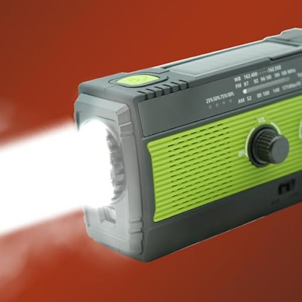 Портативное AM FM радио | Работает от электричества и кривошипа | Аварийный маяк для выживания в кемпинге и экстремальных условиях