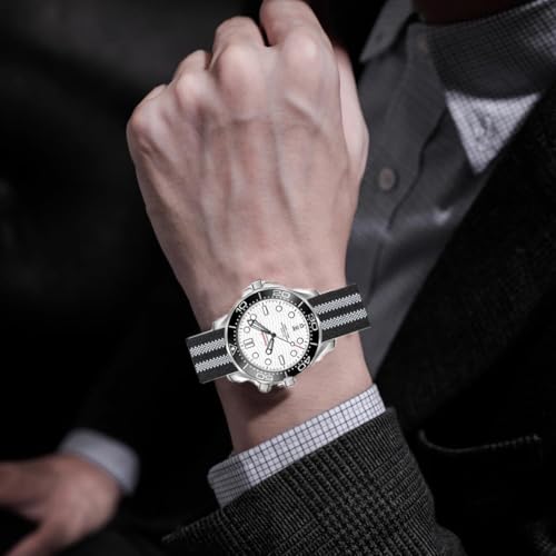 سوار ساعة بتصميم القوات الفرنسية من دانكسانسي، سوار نايلون مرن عسكري مع شريط فيلكرو للرجال والنساء، مشبك فضي واسود، 18/20/22 ملم، 22 ملم، كلاسيك