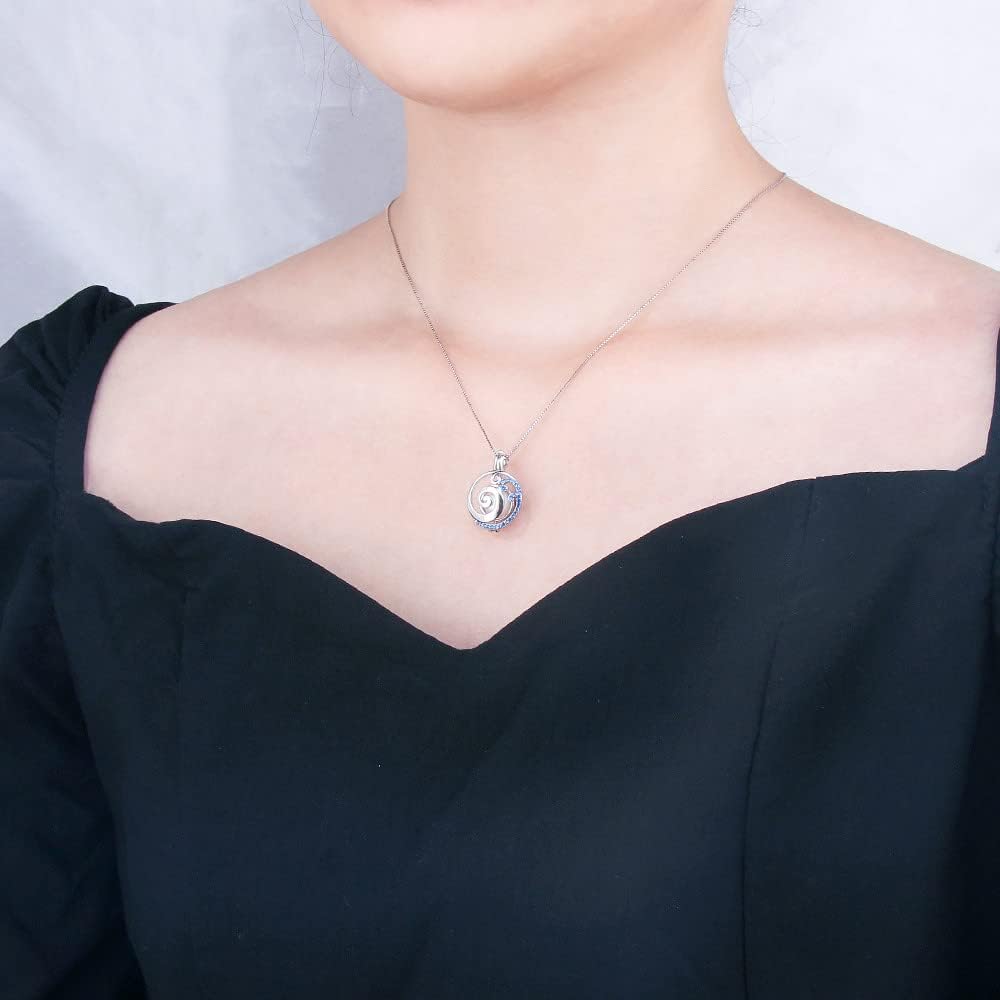 Blue CZ Wave Cage Pendants for Pearl Jewelry Making Sterling Silver, Design Cage Pendants for Women - Image 6