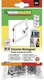 WINDHAGER - Montage-Set - 2 Komponenten zur Befestigung von Scharnieren - schwarz - 2er-Pack
