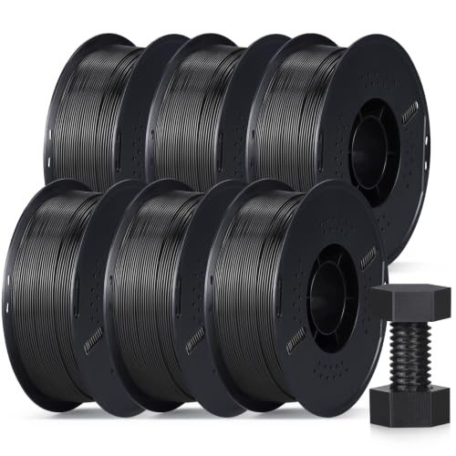 Image of RepRapper Black PETG Filament 1.75mm, 6 x 1KG Pack for FDM 3D Printers