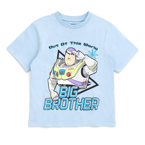 Disney Pixar Toy Story Buzz Lightyear Toddler Boys Matching Family Drop Shoulder T-Shirt Light Blue Big Brother 3T