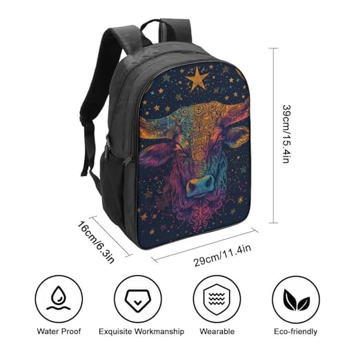 Mochilas escolares juveniles de primaria con estampado de vaca y gran capacidad 2