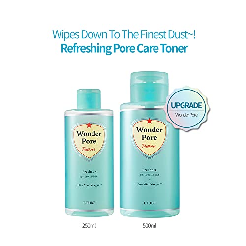 Etude House Wonder Pore Freshner 250Ml (8.5 Fl. Oz) | Refreshing Pore Care Toner With Upgraded Peppermint Vinegar That Cleanses Ultra Fine Dust #TOP2