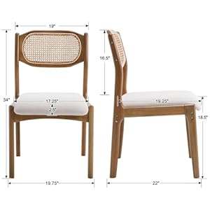 EALSON Farmhouse Rattan Dining Chairs Set of 2 Modern Mid Century Wood Dining Room Chairs with Cane Back Upholstered Linen Kitchen Side Chairs for Living Dining Room,Beige EALSON Farmhouse Rattan Dining Chairs Set of 2 Modern Mid Century Wood Dining Room Chairs with Cane Back Upholstered Linen Kitchen Side Chairs for Living Dining RoomBeige