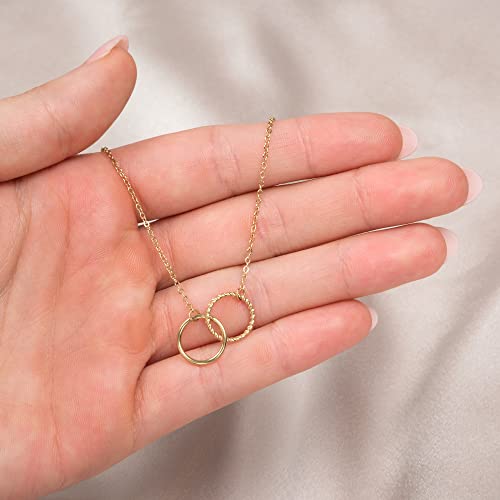 Suavell Best Friend Necklaces: Interlocking Circle Open Circle Ster Sterling Silver Chain Necklaces | Friendship Gifts, Birthday Gift Ideas3