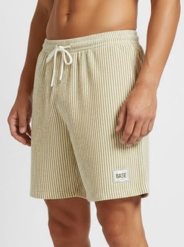 Image of SMOWKLY Men's Cotton Striped Boxer Short|Elastic Waist Drawstring Home Wear
