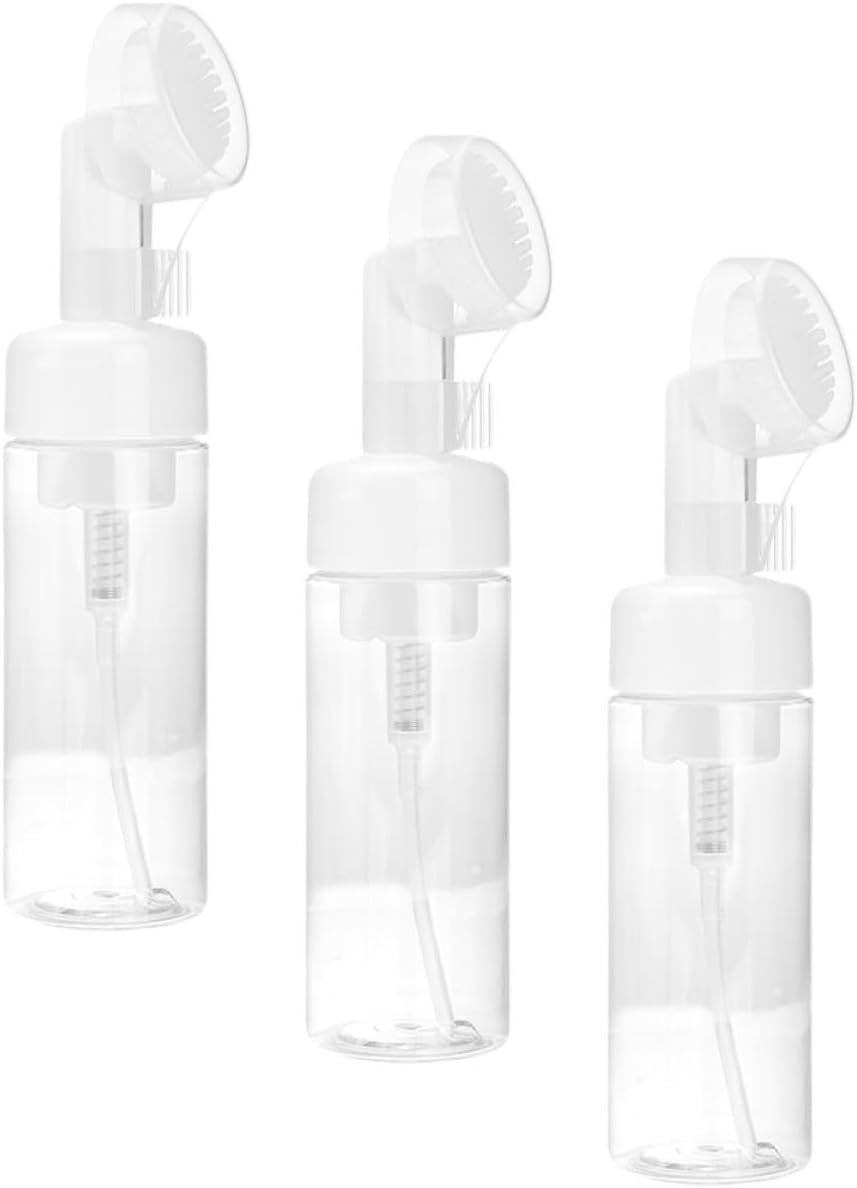 Mousse Foams Bottle Brush Head 3Pcs for Face Cleanser and Foam Application in Home and Travel Settings