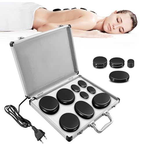 Loyala Hot Stone Massage Set, Portable Hot Stones Massage Warmer Kit with Heating Box, Hot Rocks...