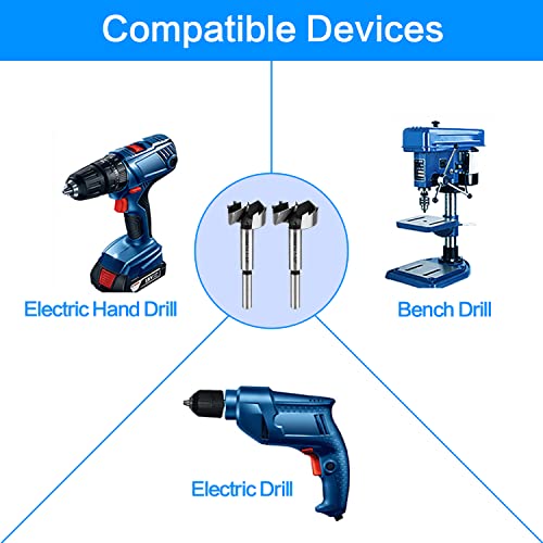 Forstner Bit Set, Forstner Drill Bits For Wood, 6 Pcs Sizes 3/4" - 1-1/2" Wood Drilling Cabinet Hinge Hole Saw Cutter Tool Kits, Ideal For Fine Woodworking On Hard Woods Plywood And Plastic #TOP5