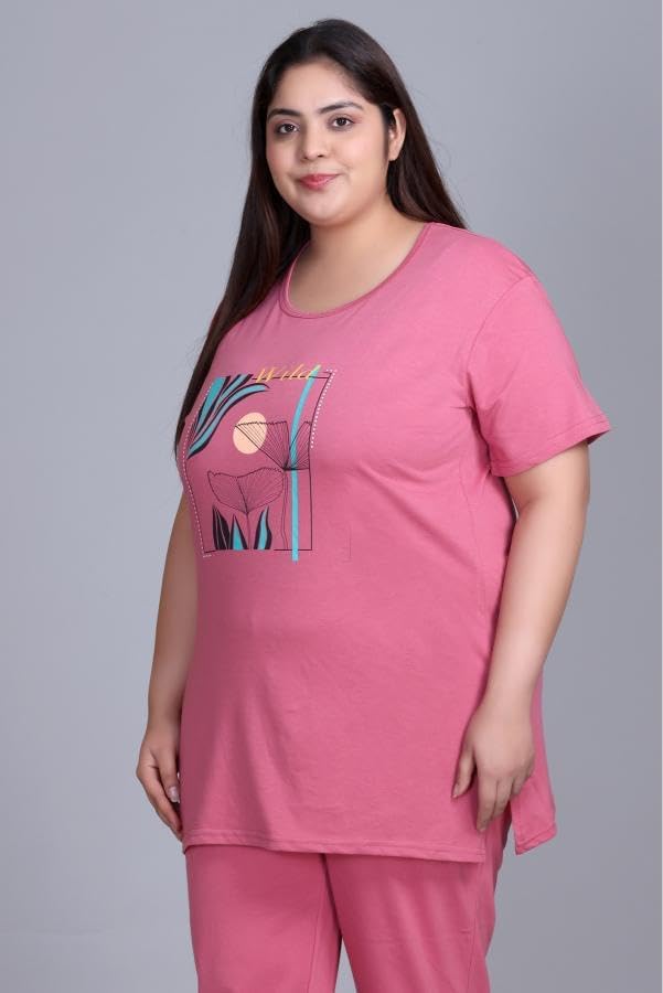 Image of In Love Women's Plus Size Longline T-Shirt with Side Pocket, 3 /4 Sleeve, Crew Neck