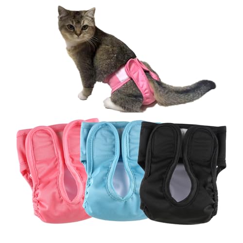 Hi Sprout Reusable Cat Diapers, Washable Cat Incontinence Diapers for Cats…