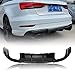 Rear Bumper Diffuser Lip Spoiler Gloss Black for Audi A3 Sline S3 Sedan 2017-2020